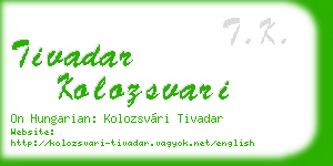 tivadar kolozsvari business card